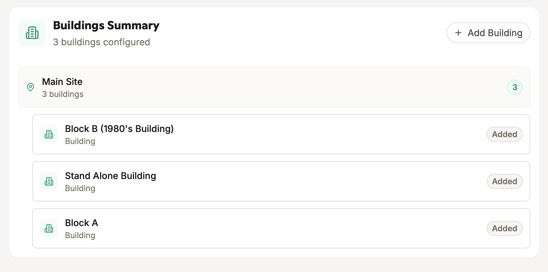 Sites and blocks, set up once — the foundation everything else hangs off.