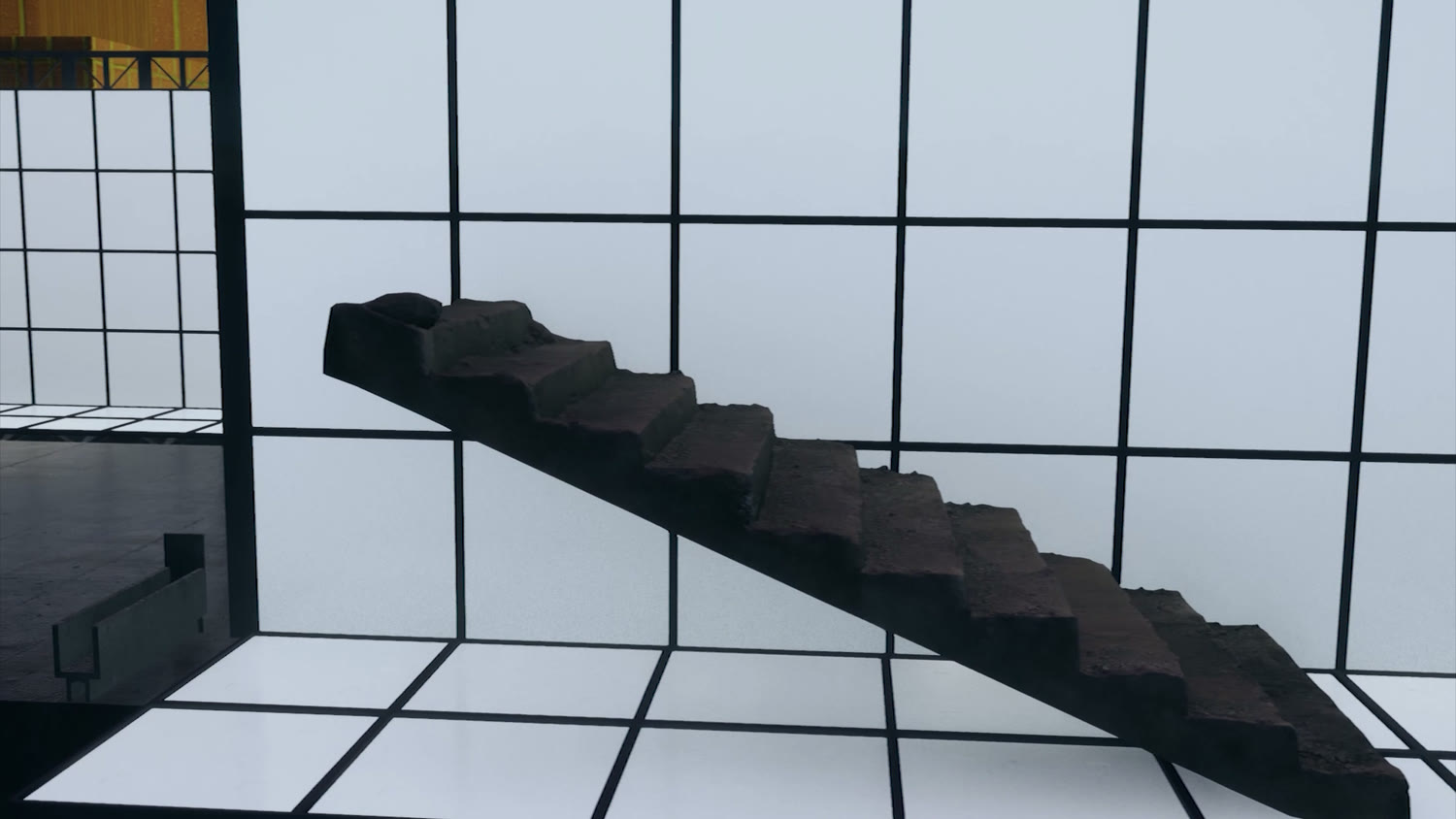 Proposal render: non-reusable material imagined as graded aggregates.