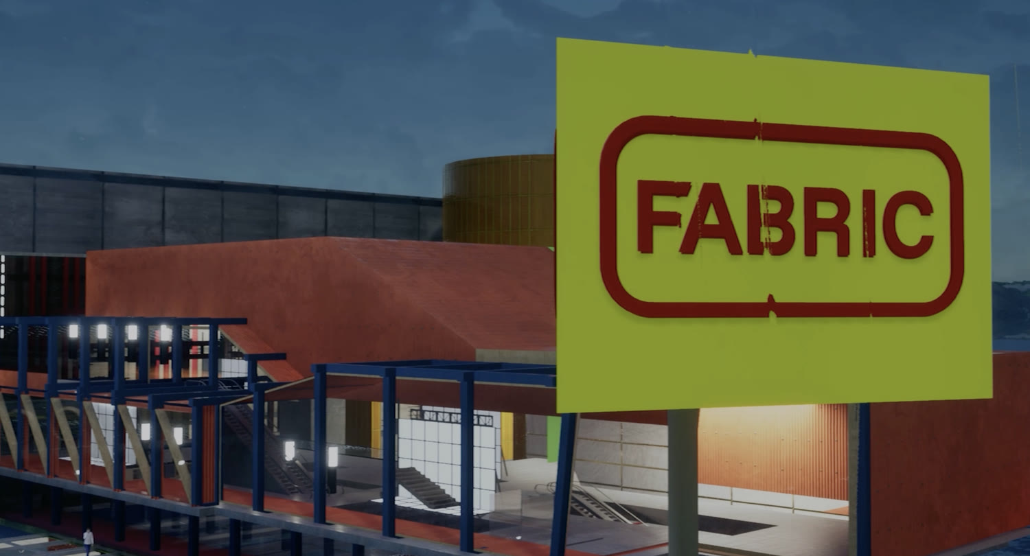 Proposal render: FABRIC imagined as both civic spectacle and retail complex.